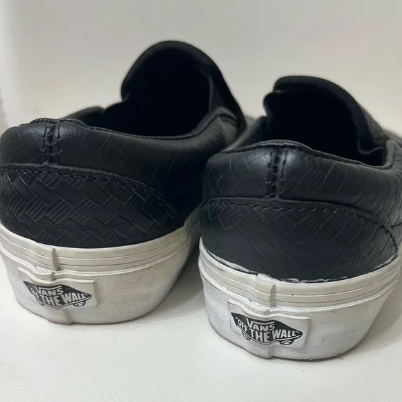 (Size 5.5) Black Italian Weave Slip-Ons, by VANS - Picture 4 of 6